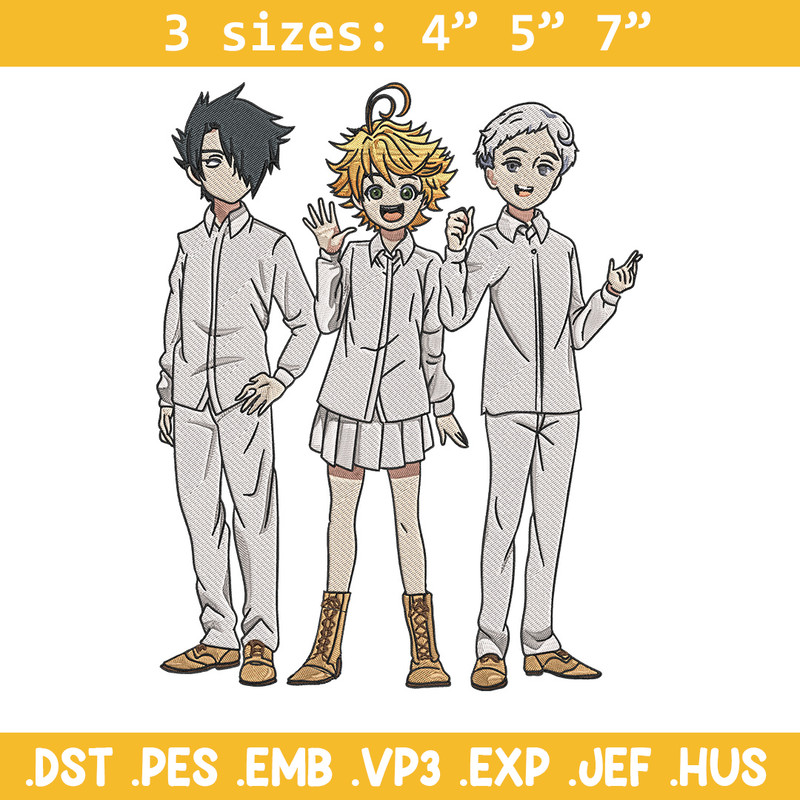 Emma friends Embroidery Design, Oyakusoku Embroidery, Embroidery File, Anime Embroidery, Anime shirt, Digital download.jpg