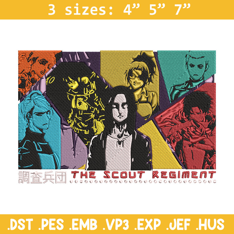 Eren friends Embroidery Design, Aot Embroidery, Embroidery File, Anime Embroidery, Anime shirt, Digital download.jpg