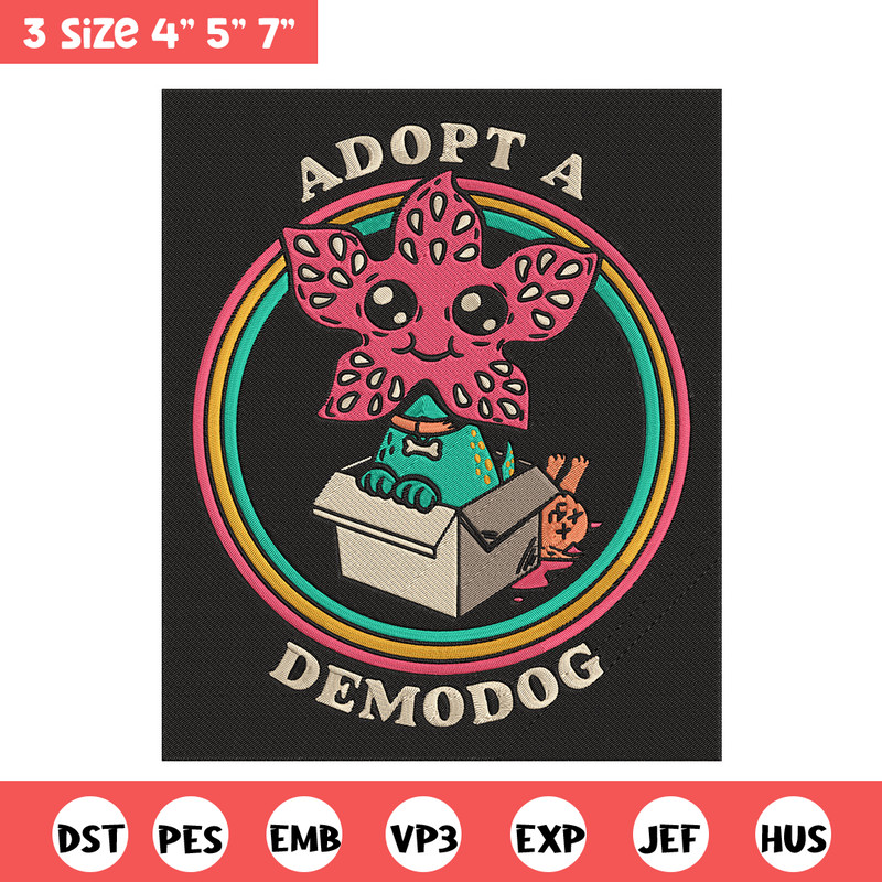 Adpot a demodog Embroidery Design, Demodog Embroidery, Embroidery File, Anime Embroidery, Anime shirt, Digital download.jpg