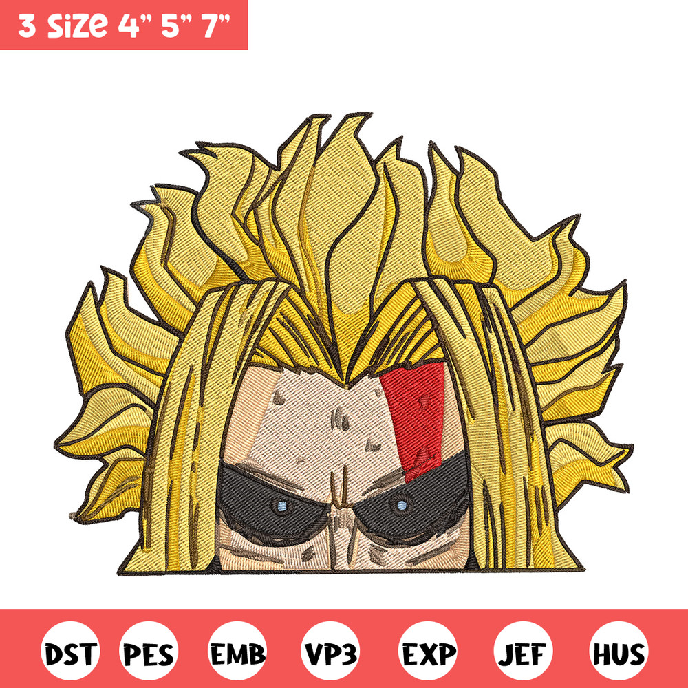 All Might Peeker Embroidery Design, Mha Embroidery, Embroidery File, Anime Embroidery, Anime shirt, Digital download.jpg