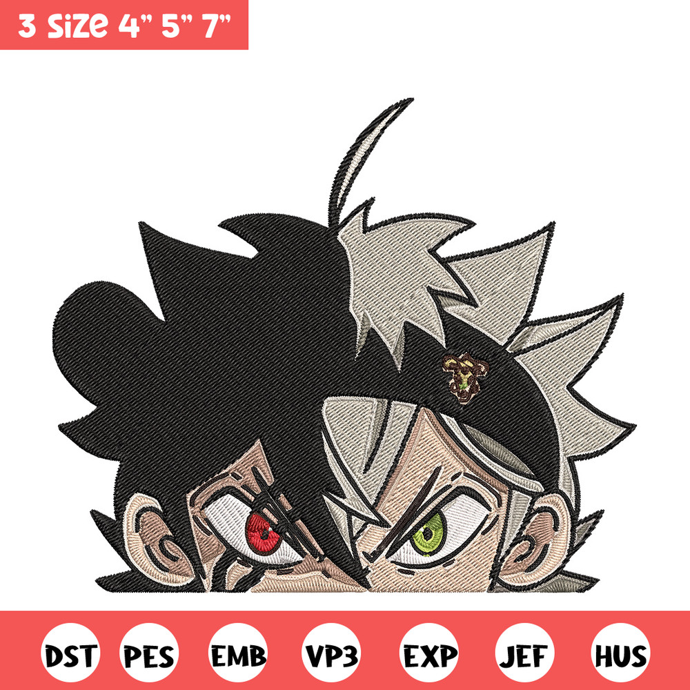 Asta Peeker Embroidery Design, Black clover Embroidery, Embroidery File, Anime Embroidery, Anime shirt,Digital download.jpg