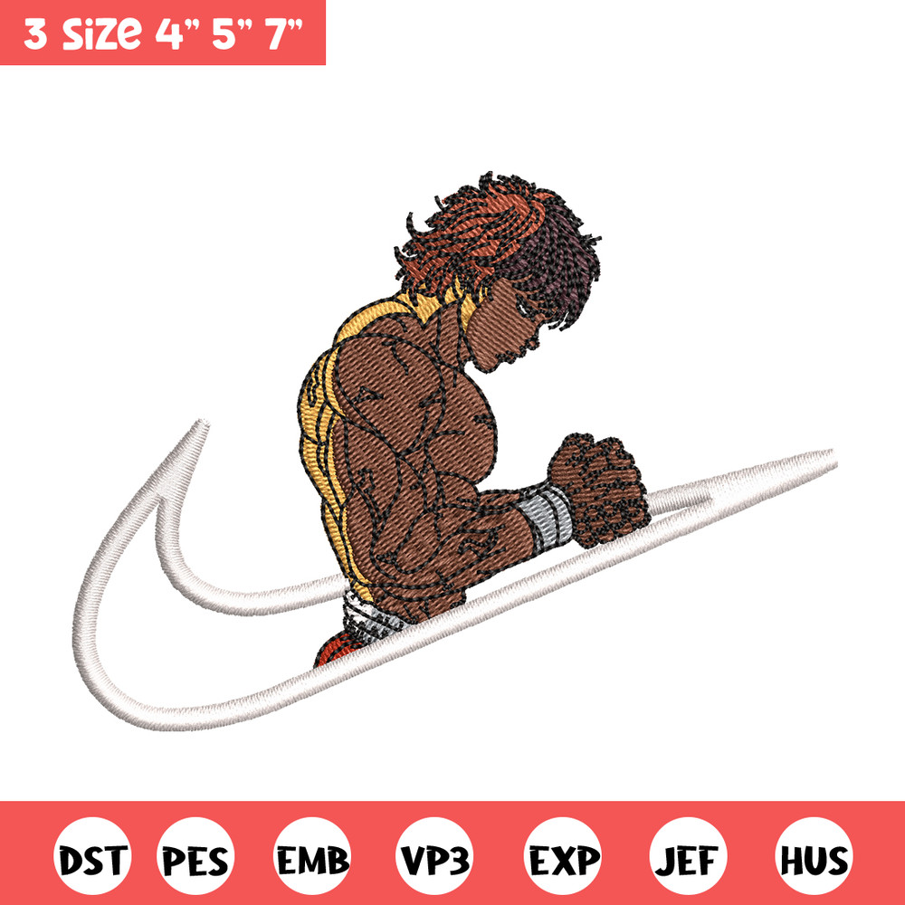 Baki Hanma embroidery design, Baki embroidery, Nike design, anime design, embroidery file, anime shirt, Digital download.jpg