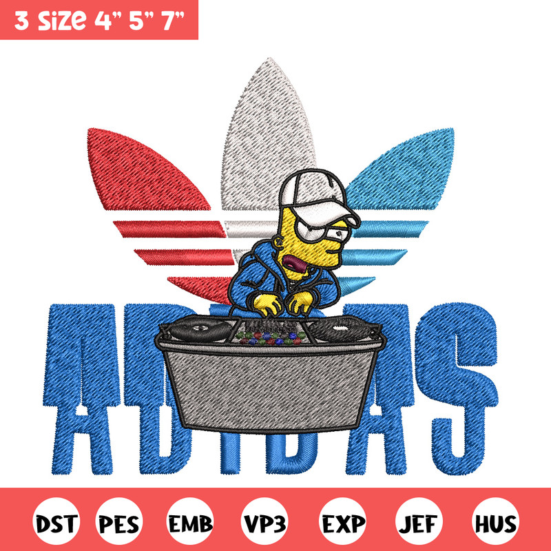 Bart dj adidas Embroidery Design, Adidas Embroidery, Brand Embroidery, Embroidery File, Logo shirt, Digital download.jpg