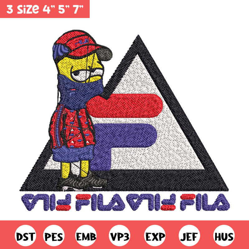 Bart Simpson Fila Embroidery design, Simpson Fila Embroidery, logo design, Embroidery File, Fila logo, Instant download..jpg