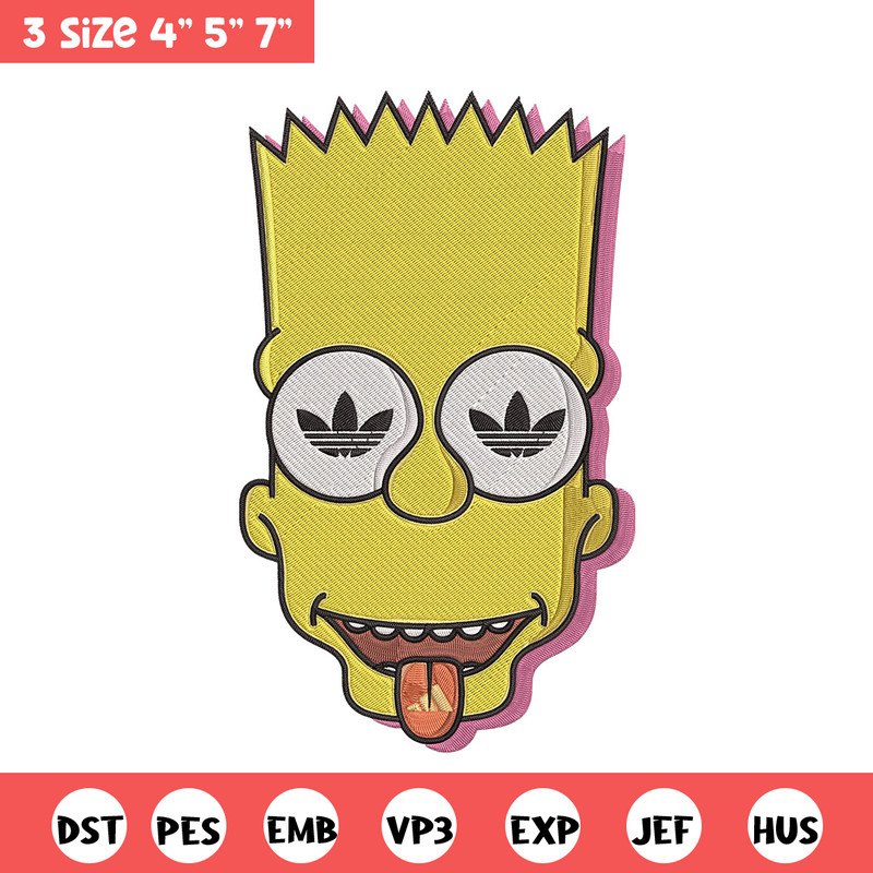 Bart x adidas Embroidery Design, Simpson Embroidery, Embroidery File, Adidas Embroidery, Anime shirt, Digital download.jpg