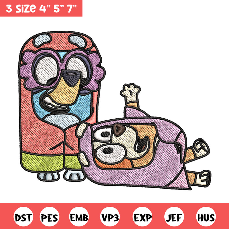 Bluey bingo Embroidery design, Bluey bingo Embroidery, Embroidery File, cartoon design, cartoon shirt, Digital download.jpg