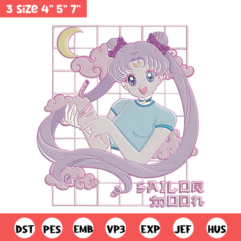 Chibi moon Embroidery Design, Sailor moon Embroidery, Embroidery File, Anime Embroidery, Anime shirt, Digital download.jpg