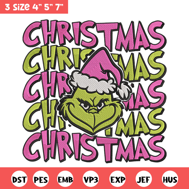 Chrismas Grinch Embroidery Design, Grinch Embroidery, Embroidery File, Chrismas Embroidery, Anime shirt,Digital download.jpg