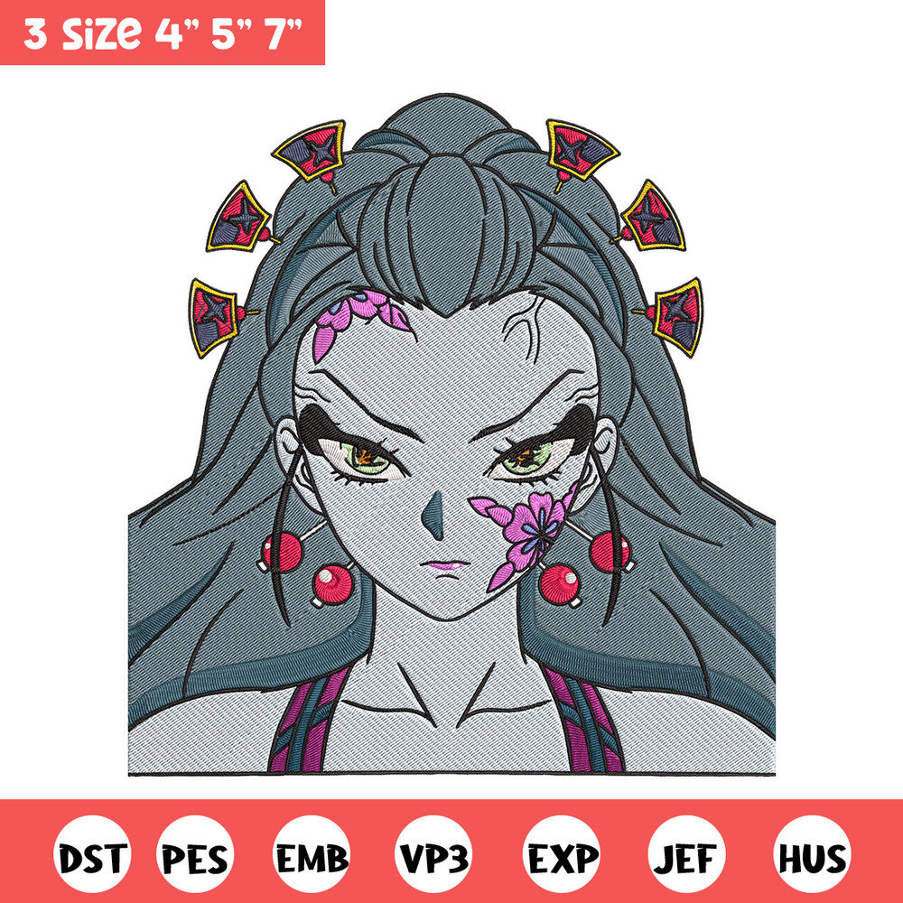 Daki face Embroidery Design, Demon slayer Embroidery, Embroidery File, Anime Embroidery, Anime shirt, Digital download.jpg