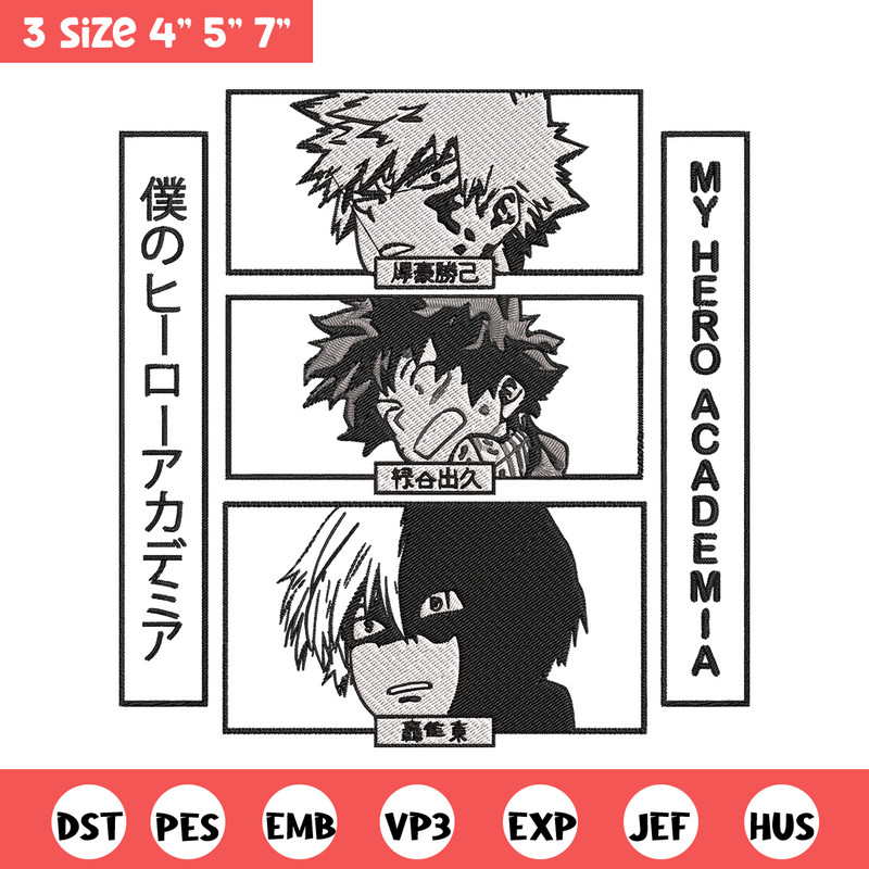 Deku friends Embroidery Design, Mha Embroidery, Embroidery File, Anime Embroidery, Anime shirt, Digital download..jpg