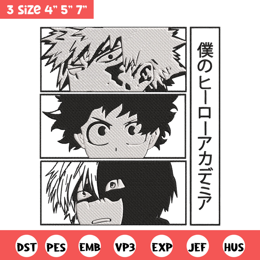 Deku friends Embroidery Design, Mha Embroidery, Embroidery File, Anime Embroidery, Anime shirt,Digital download..jpg