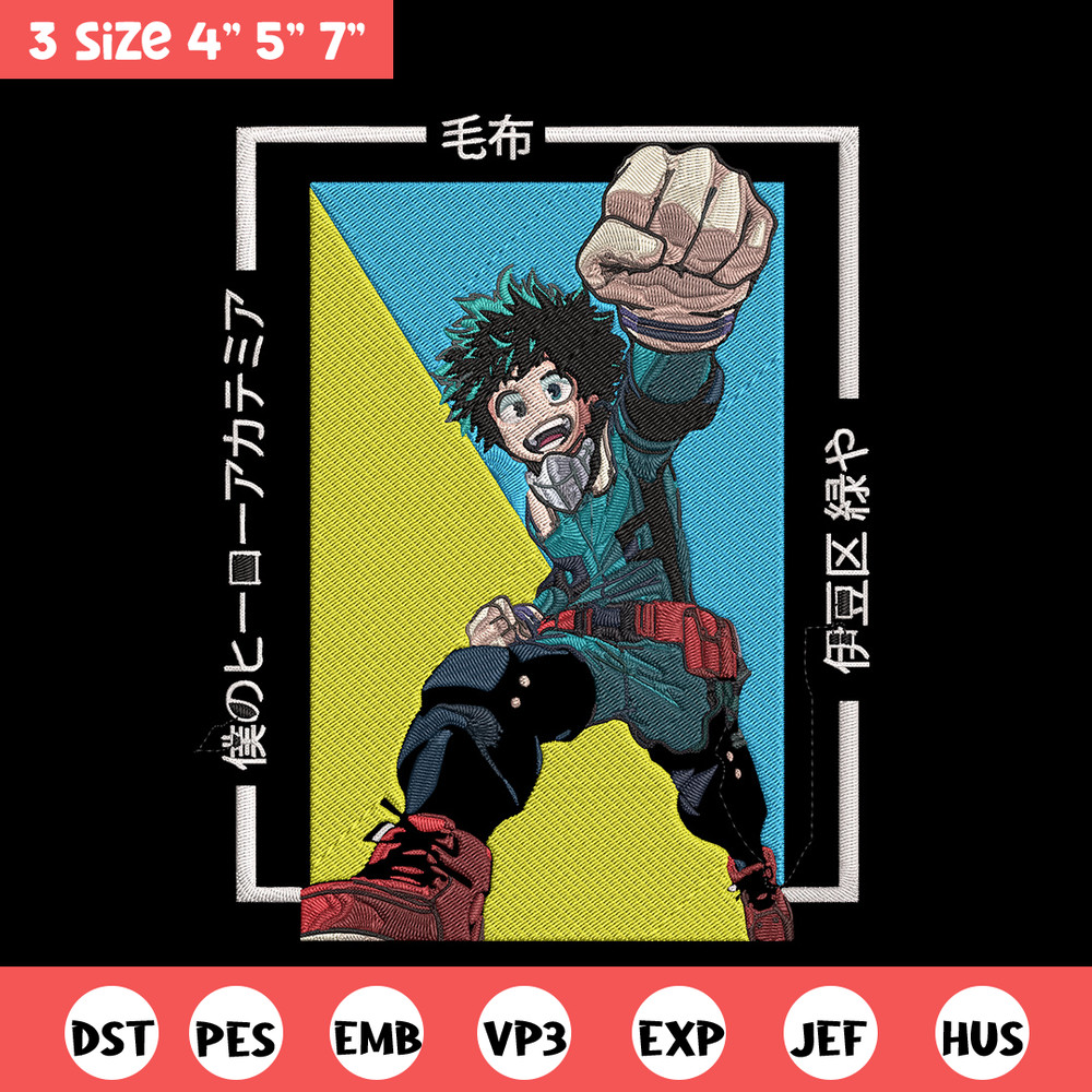 Deku poster Embroidery Design, Mha Embroidery, Embroidery File, Anime Embroidery, Anime shirt, Digital download..jpg