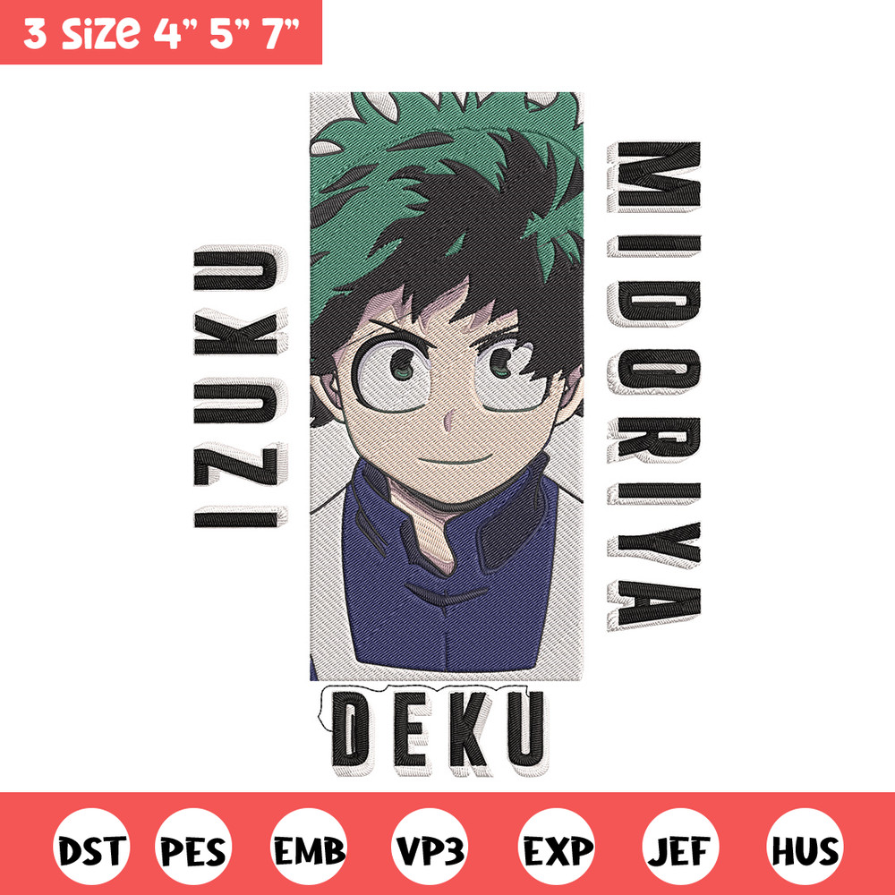 Deku poster Embroidery Design, Mha Embroidery, Embroidery File, Anime Embroidery, Anime shirt, Digital download.jpg