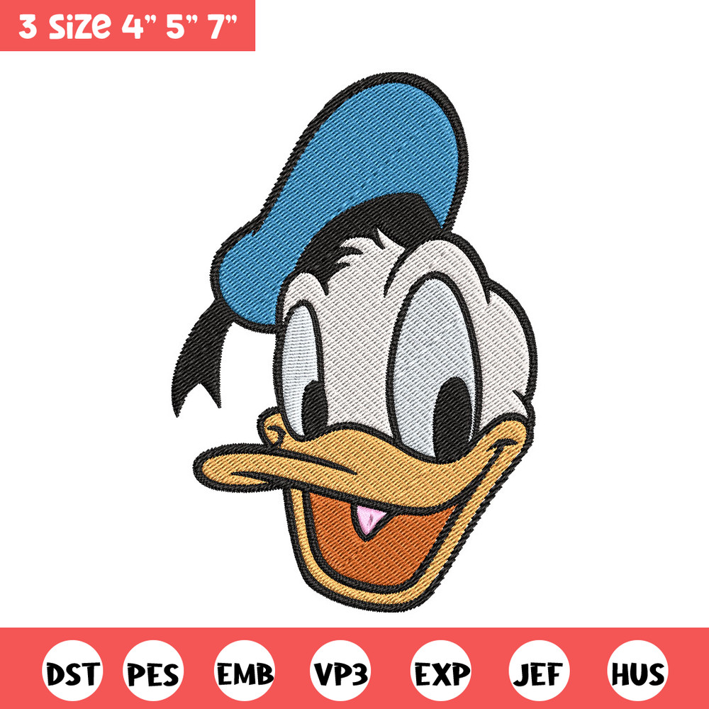 Donald Duck Embroidery Design, Disney Embroidery, Embroidery design, cartoon shirt, Embroidery File, Digital download..jpg