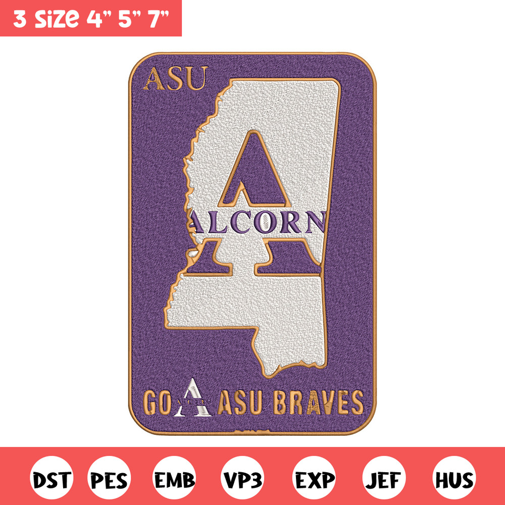 Alcorn State logo embroidery design, Logo embroidery, Sport embroidery, logo sport embroidery, Embroidery design.jpg