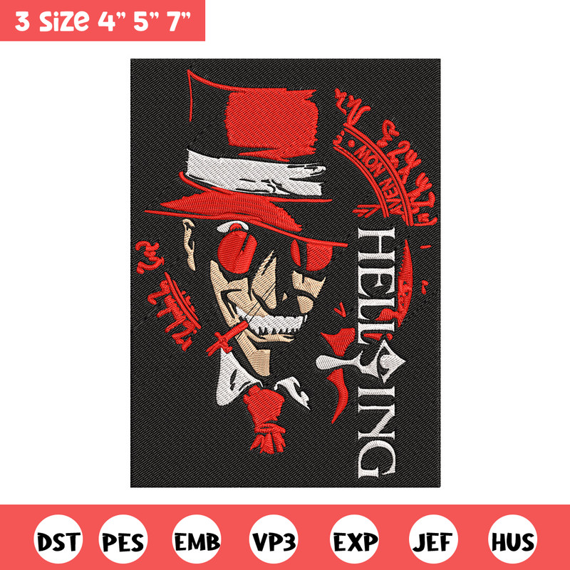 Alucard Poster Embroidery Design, Hellsing Embroidery, Embroidery File, Anime Embroidery, Anime shirt, Digital download.jpg