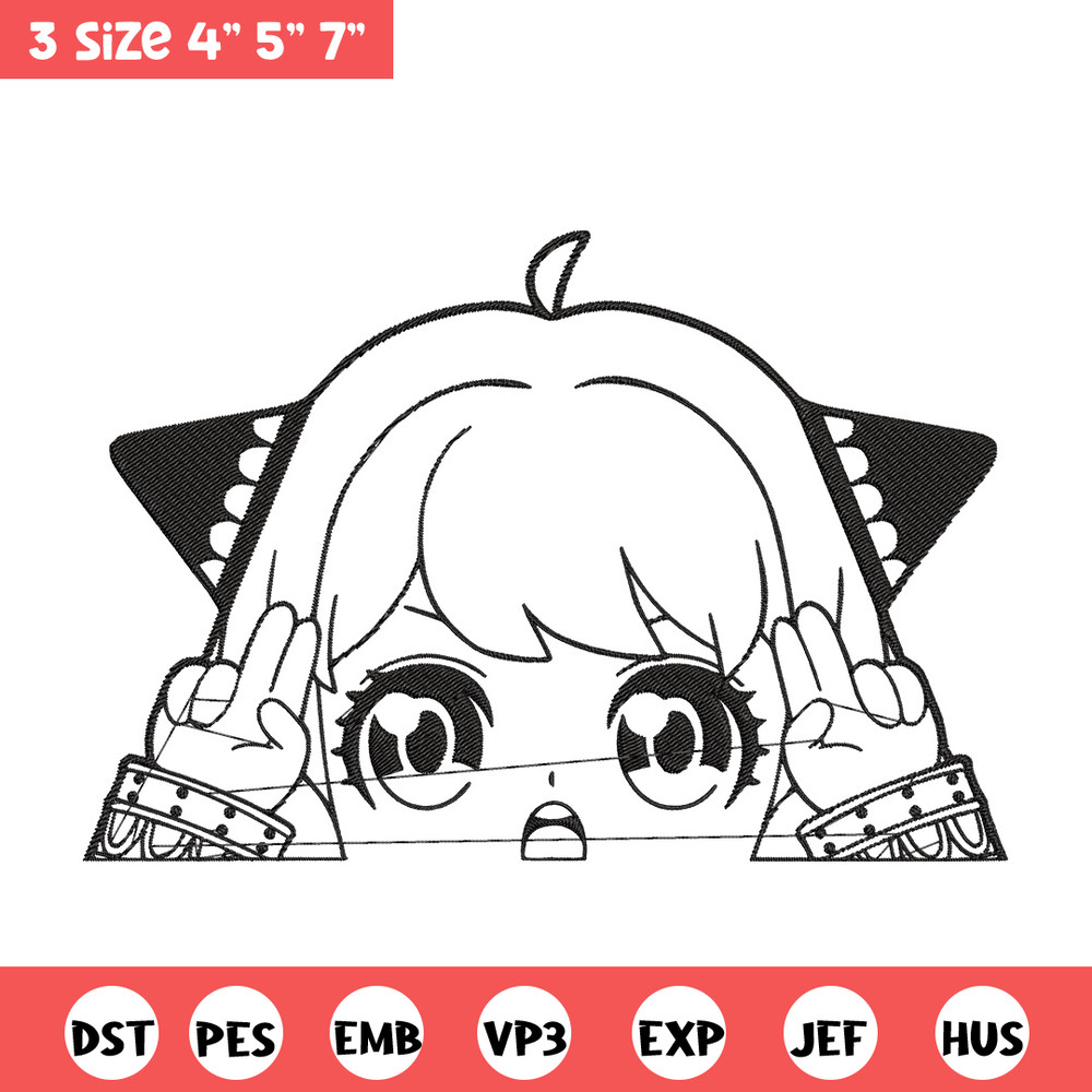 Anya cute Embroidery Design, Spy x family Embroidery, Embroidery File, Anime Embroidery, Anime shirt, Digital download.jpg