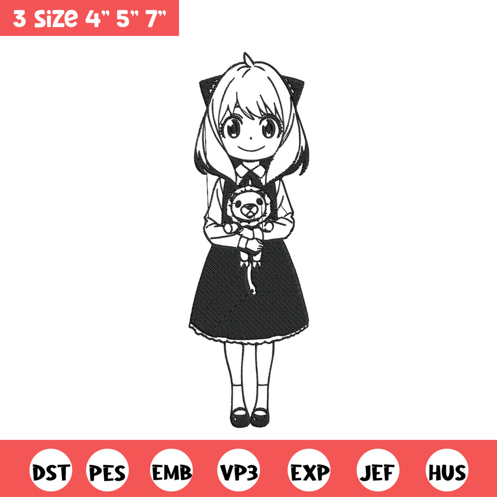 Anya Forger Embroidery Design, Spy x family Embroidery, Embroidery File, Anime Embroidery, Anime shirt,Digital download.jpg