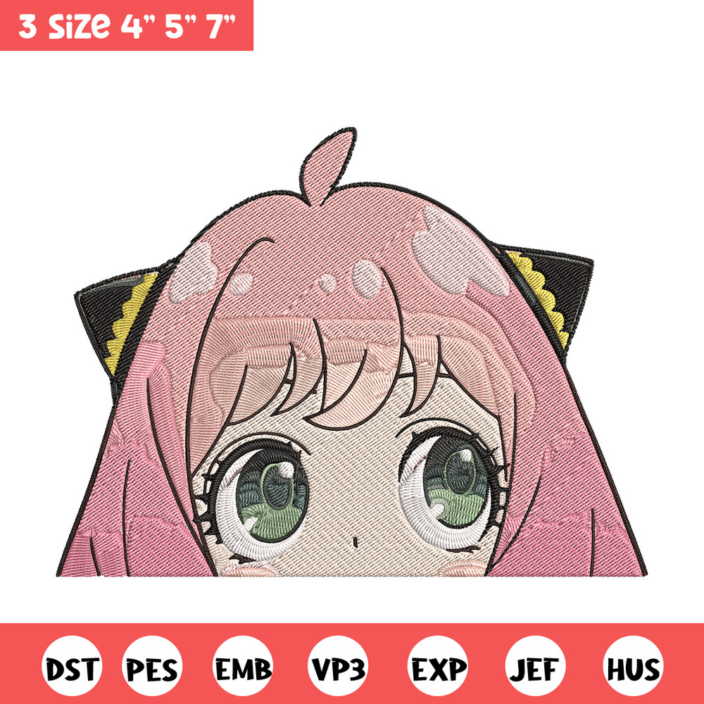 Anya Peek Embroidery Design, Spy x family Embroidery, Embroidery File, Anime Embroidery, Anime shirt, Digital download..jpg