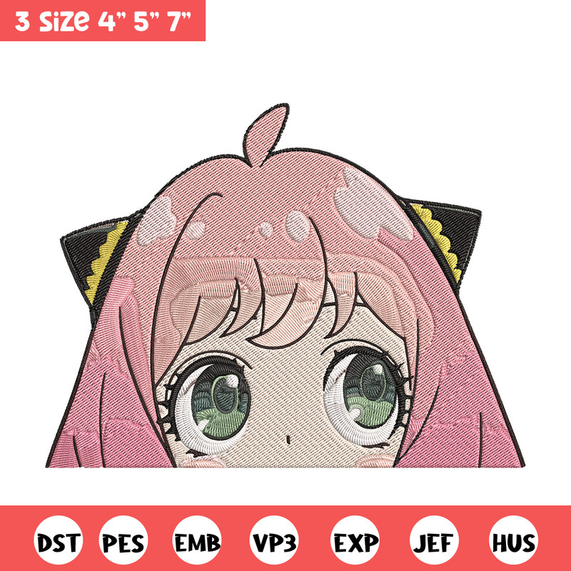 Anya Peek Embroidery Design, Spy x family Embroidery, Embroidery File, Anime Embroidery, Anime shirt, Digital download..jpg