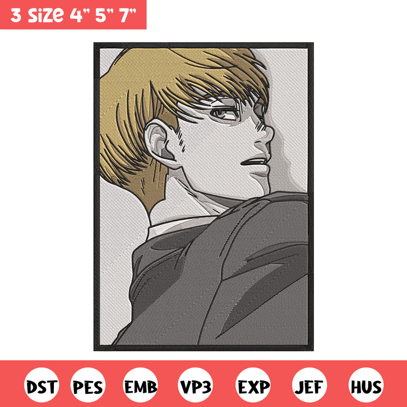 Armin Arlert Embroidery Design, Aot Embroidery, Embroidery File, Anime Embroidery, Anime shirt, Digital download.jpg