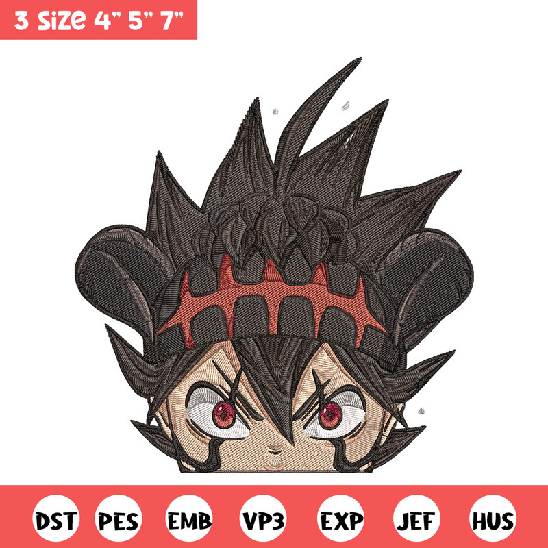 Asta Peeker Embroidery Design, Black clover Embroidery, Embroidery File, Anime Embroidery, Anime shirt, Digital download.jpg