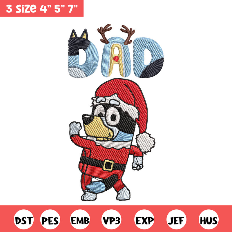 Bandit dad Embroidery Design, Bluey Embroidery, Embroidery File, Chrismas Embroidery, Anime shirt, Digital download.jpg