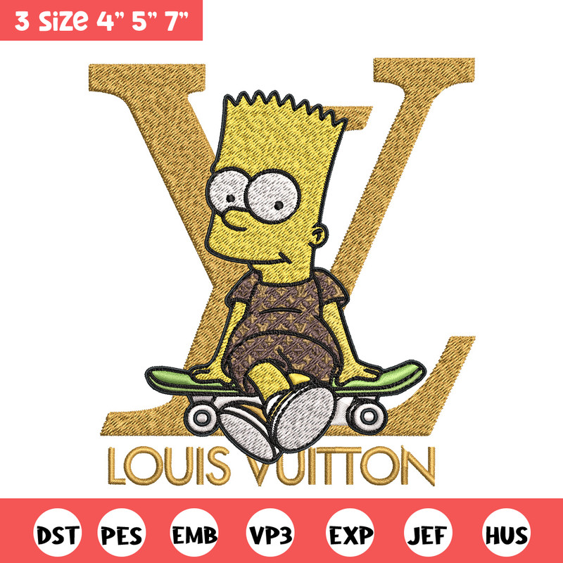 Bart simpson lv Embroidery Design, LV Embroidery, Embroidery File, Logo shirt, Sport Embroidery, Digital download.jpg