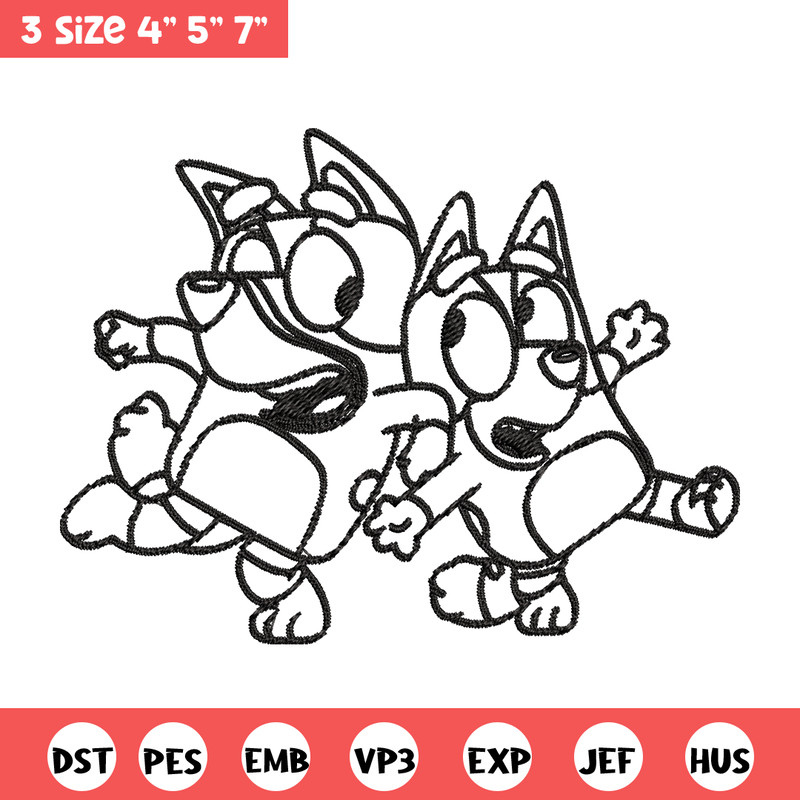 Bingo Bluey Coloring Pages Embroidery, Bluey Embroidery, Embroidery File, cartoon design, logo shirt, Digital download..jpg