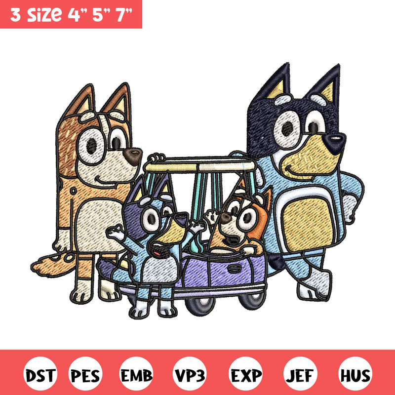Bluey family embroidery design, Bluey Embroidery, Embroidery File, cartoon design, cartoon shirt, Digital download..jpg