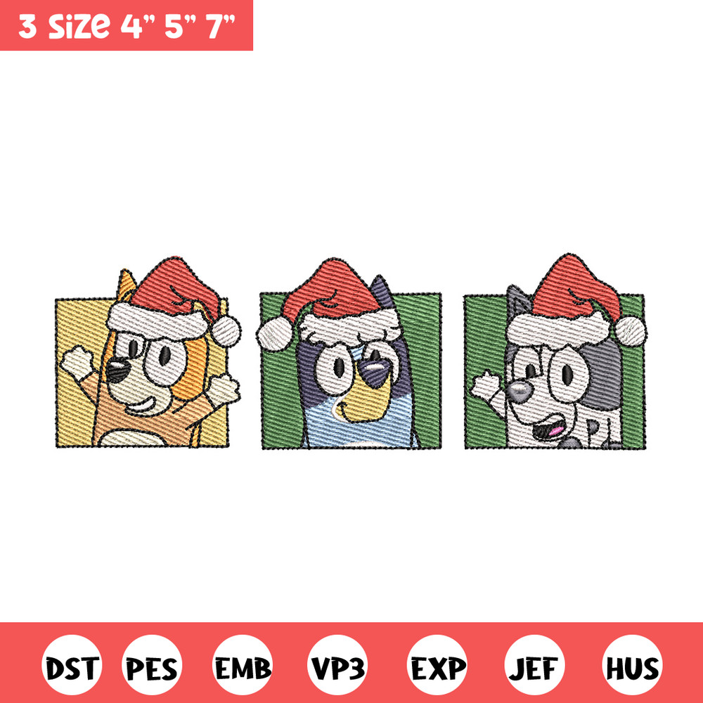 Bluey poster embroidery design, Bluey embroidery, Chrismas design, Embroidery file, Embroidery shirt,Digital download.jpg