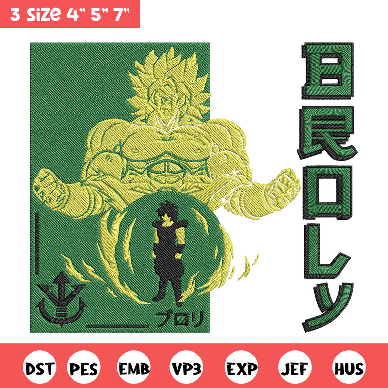 Broly poster Embroidery Design, Dragonball Embroidery, Embroidery File, Anime Embroidery, Anime shirt, Digital download.jpg
