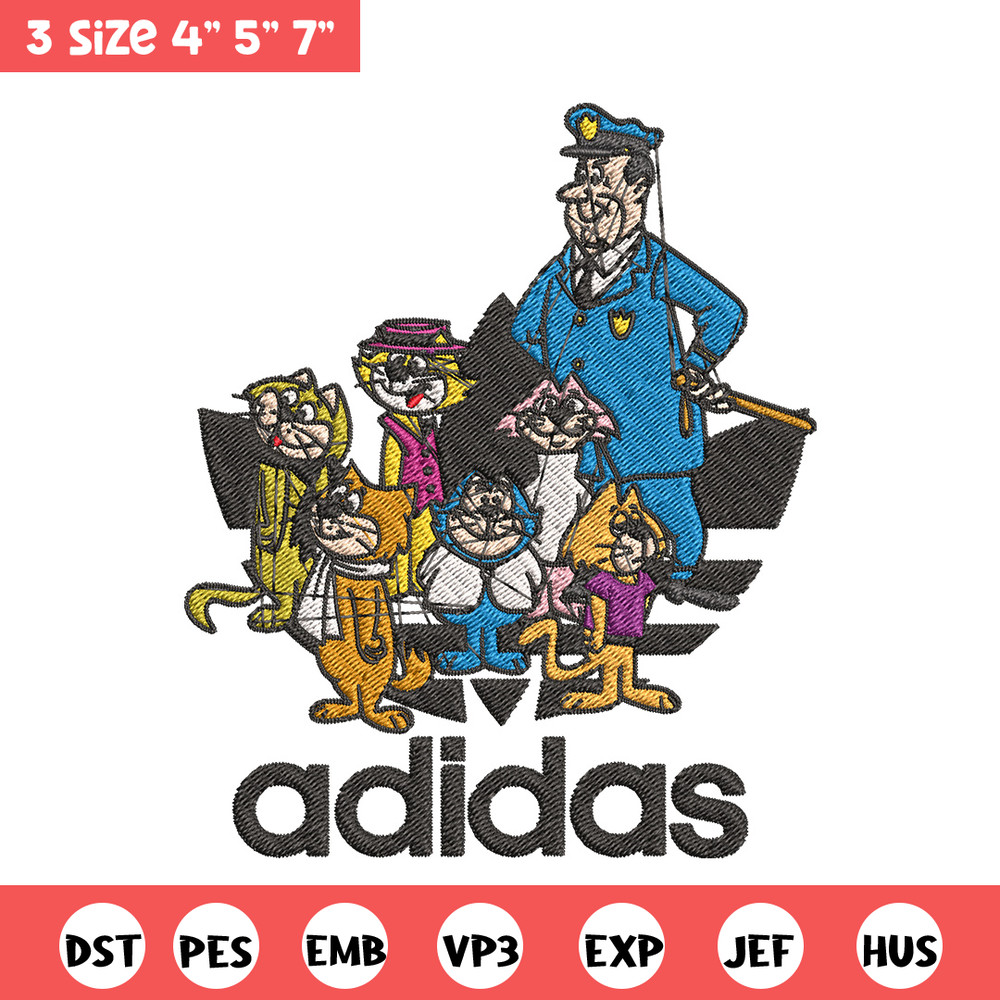 Cats cartoon adidas Embroidery Design, Adidas Embroidery, Embroidery File, Brand Embroidery, Logo shirt, Digital download.jpg