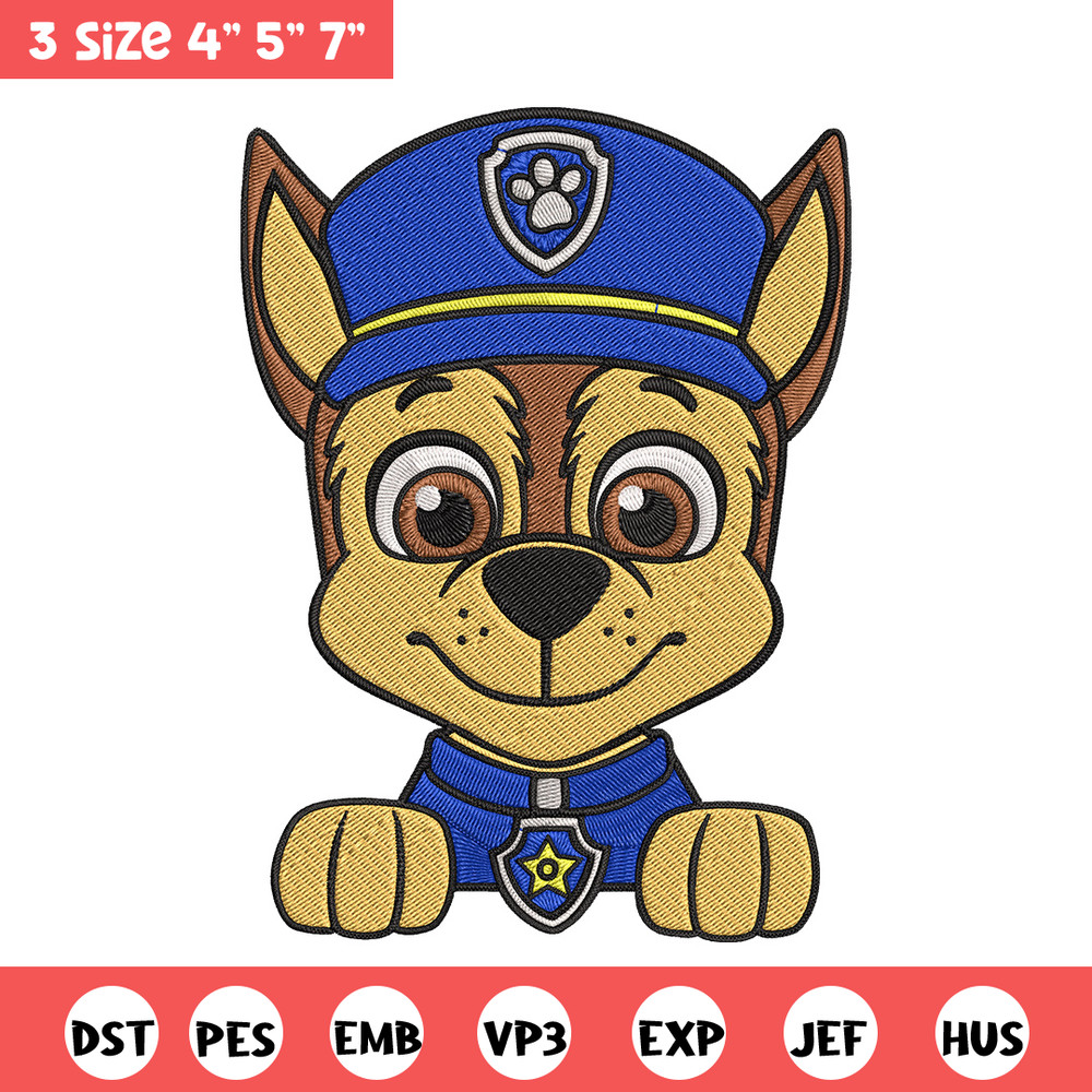Chase Embroidery Design, Paw Patrol Embroidery, Embroidery File, Anime Embroidery, Anime shirt, Digital download.jpg