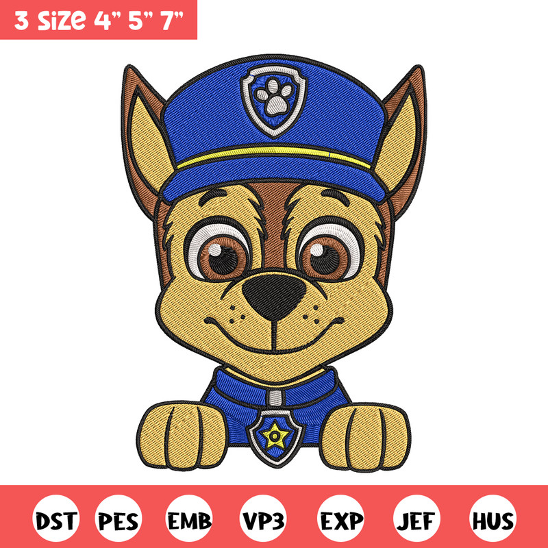 Chase Embroidery Design, Paw Patrol Embroidery, Embroidery File, Anime Embroidery, Anime shirt, Digital download.jpg