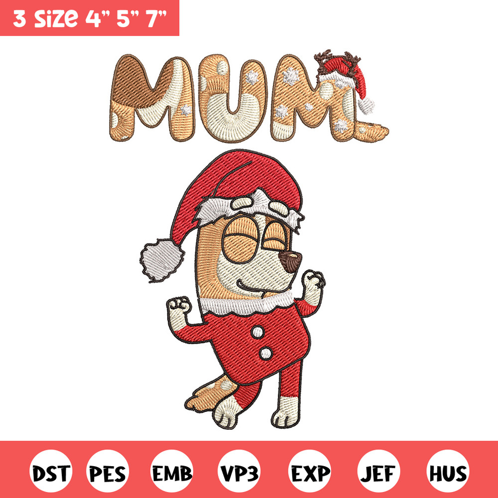 Chilli mom Embroidery Design, Bluey Embroidery, Embroidery File, Chrismas Embroidery, Anime shirt, Digital download.jpg