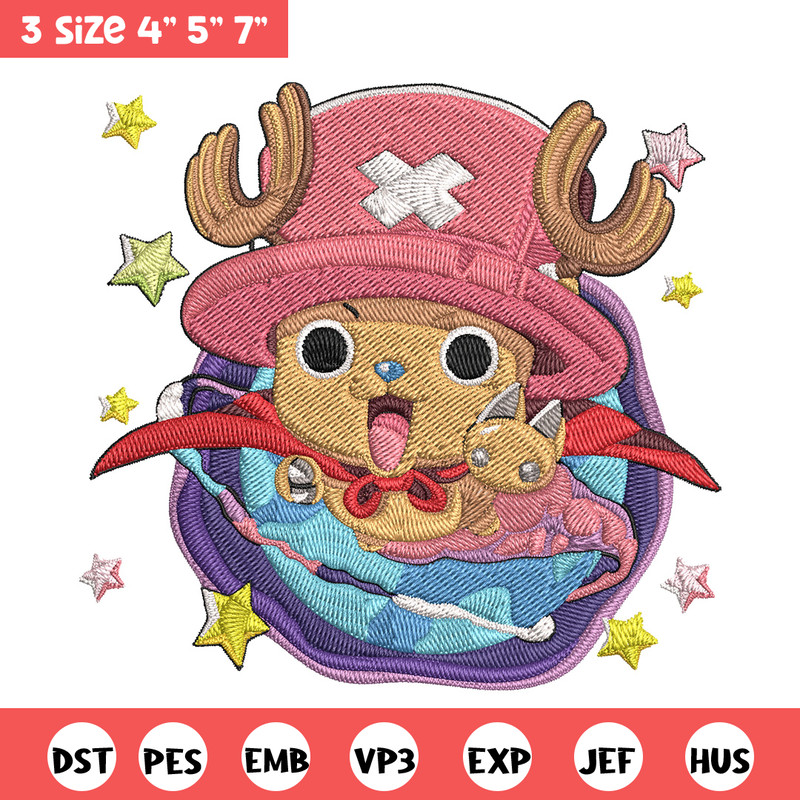 Chopper cute Embroidery Design,One piece Embroidery, Embroidery File, Anime Embroidery, Anime shirt, Digital download.jpg
