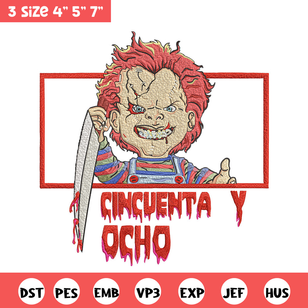 Chucky box Embroidery Design, Horror Embroidery, Embroidery File, Anime Embroidery, Anime shirt, Digital download.jpg