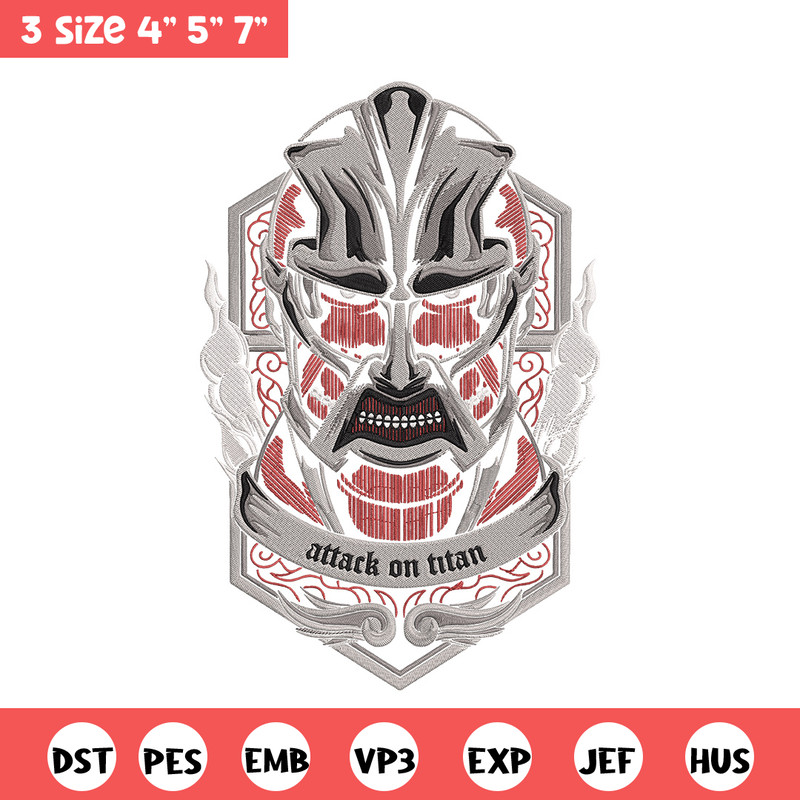 Colossal poster Embroidery Design, Aot Embroidery, Embroidery File, Anime Embroidery, Anime shirt, Digital download.jpg