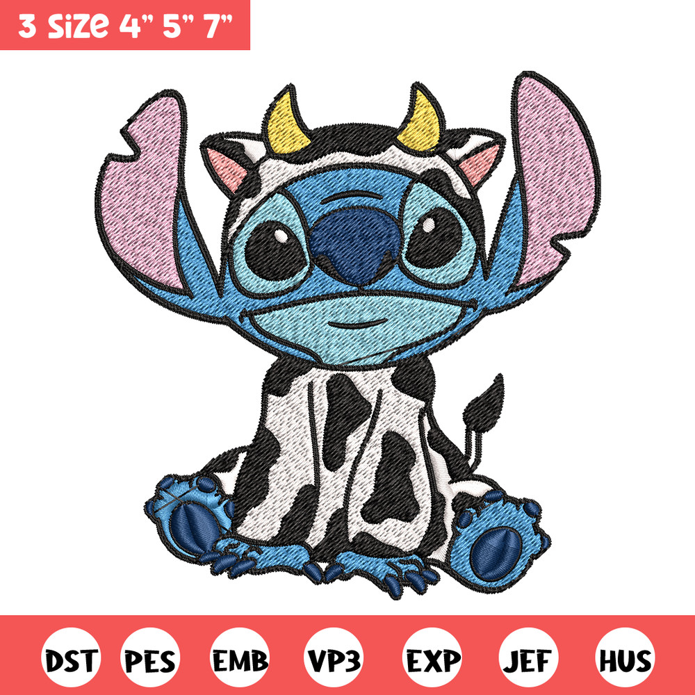 Cow Stitch Embroidery design, Cow Stitch Embroidery, cartoon design, Embroidery File, cartoon shirt, Digital download..jpg