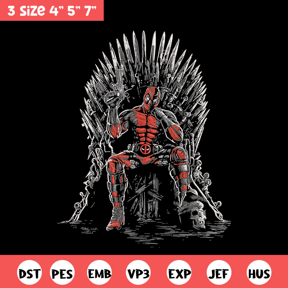 Deadpool king Embroidery Design, Deadpool Embroidery, Embroidery File, Anime Embroidery, Anime shirt, Digital download.jpg
