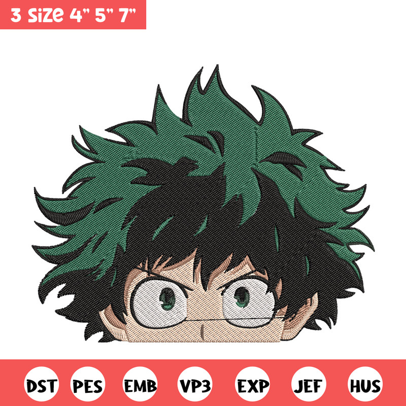 Deku face Embroidery Design, Mha Embroidery, Embroidery File, Anime Embroidery, Anime shirt, Digital download.jpg