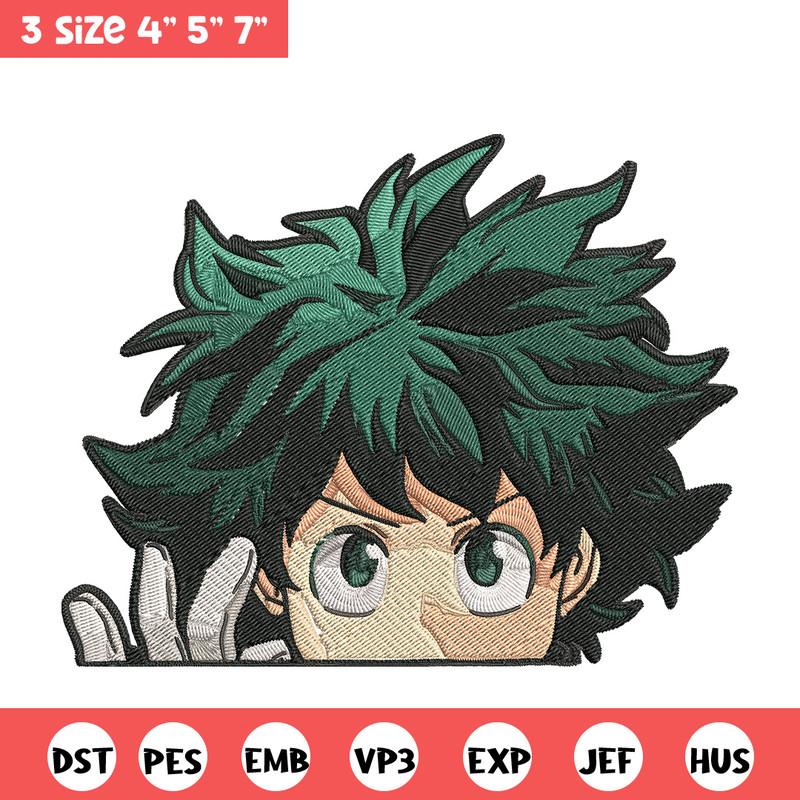 Deku Peek Embroidery Design, Mha Embroidery, Embroidery File, Anime Embroidery, Anime shirt, Digital download.jpg