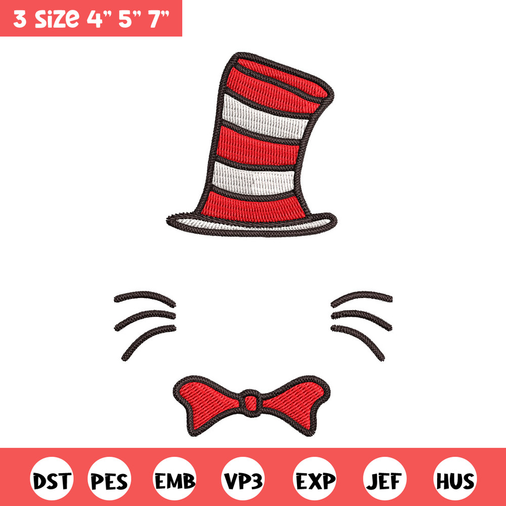 Dr Seuss Hat Embroidery Design, Dr seuss Embroidery, Embroidery File, logo shirt, Embroidery design, Digital download.jpg