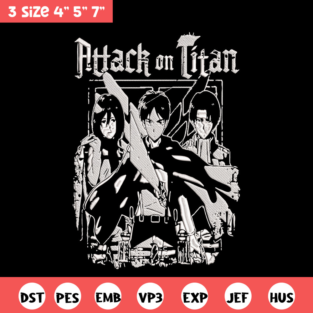Eren friends Embroidery Design, Aot Embroidery, Embroidery File, Anime Embroidery, Anime shirt, Digital download..jpg