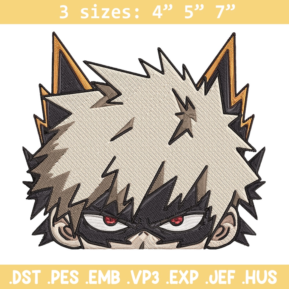 Bakugo Peeker Embroidery Design, Mha Embroidery, Embroidery File, Anime Embroidery, Anime shirt, Digital download.jpg