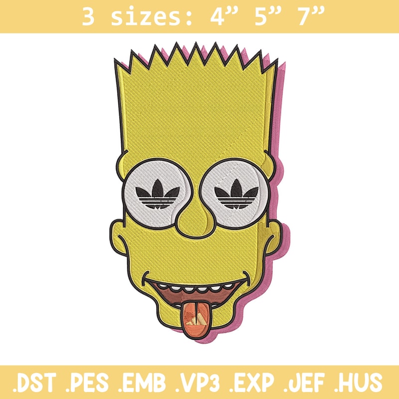 Bart x adidas Embroidery Design, Simpson Embroidery, Embroidery File, Adidas Embroidery, Anime shirt, Digital download.jpg