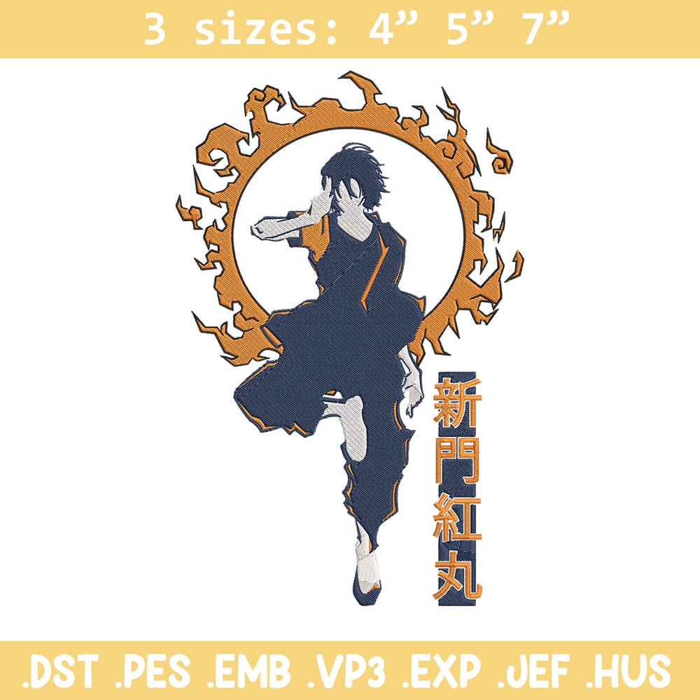 Benimaru Embroidery Design, Enen no Shouboutai Embroidery,Embroidery File,Anime Embroidery,Anime shirt,Digital download.jpg