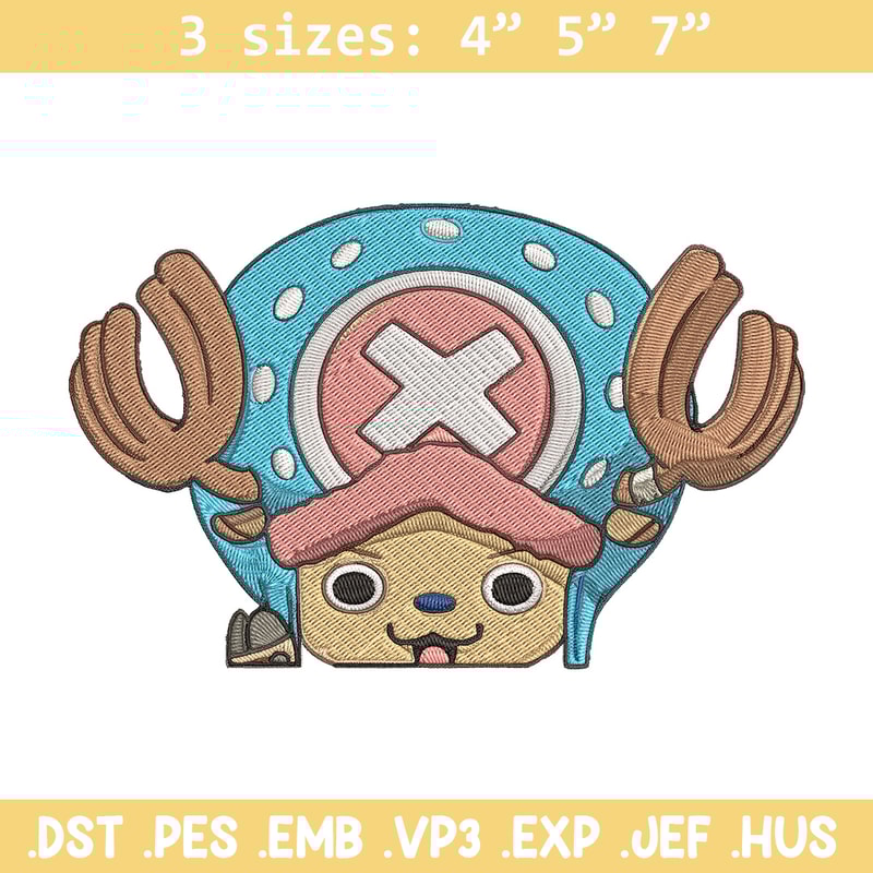 Chopper Peeker Embroidery Design, One piece Embroidery, Embroidery File, Anime Embroidery, Anime shirt, Digital download.jpg