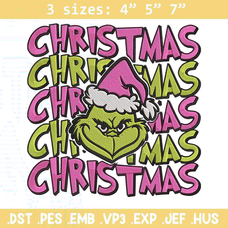 Chrismas Grinch Embroidery Design, Grinch Embroidery, Embroidery File, Chrismas Embroidery, Anime shirt,Digital download.jpg